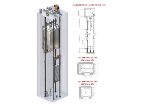 Thang tải khách có phòng máy Temi MR